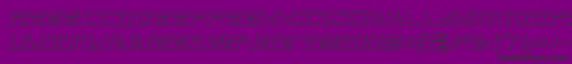 Phaserbank3Di-Schriftart – Schwarze Schriften auf violettem Hintergrund