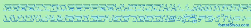 Phaserbank3Di Font – Blue Fonts on Green Background