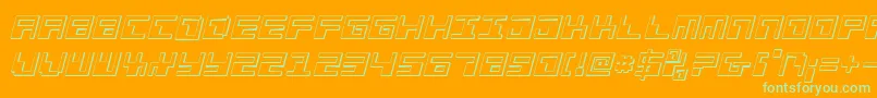 Phaserbank3Di Font – Green Fonts on Orange Background