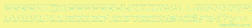 Шрифт Phaserbank3Di – зелёные шрифты на жёлтом фоне