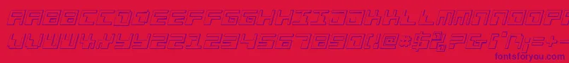 Fonte Phaserbank3Di – fontes roxas em um fundo vermelho