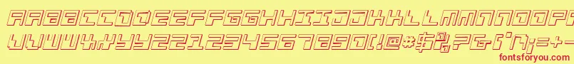フォントPhaserbank3Di – 赤い文字の黄色い背景