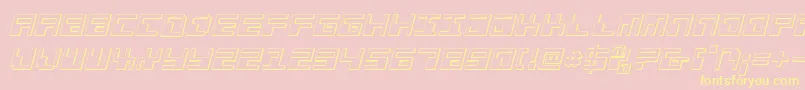 Подробнее о шрифте Phaserbank3Di Шрифт Phaserbank3Di – жёлтые шрифты на розовом фоне