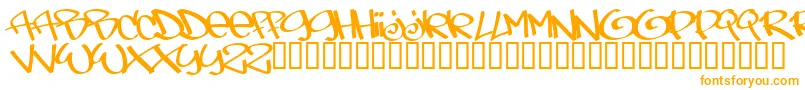 Tagsxtreme-Schriftart – Orangefarbene Schriften auf weißem Hintergrund