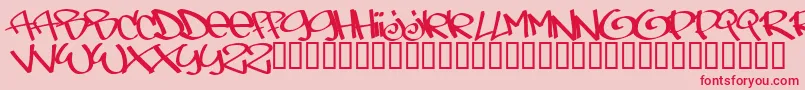 Tagsxtreme Font – Red Fonts on Pink Background