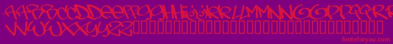 Tagsxtreme Font – Red Fonts on Purple Background