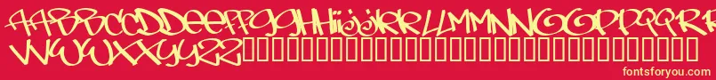 Tagsxtreme Font – Yellow Fonts on Red Background