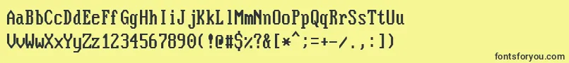 Шрифт NouveauIbmStretch – чёрные шрифты на жёлтом фоне