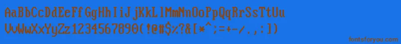 NouveauIbmStretch Font – Brown Fonts on Blue Background