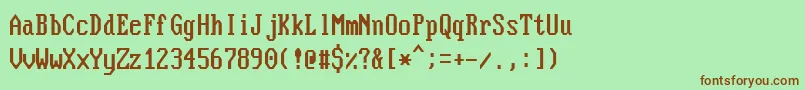 Шрифт NouveauIbmStretch – коричневые шрифты на зелёном фоне
