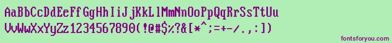 NouveauIbmStretch Font – Purple Fonts on Green Background