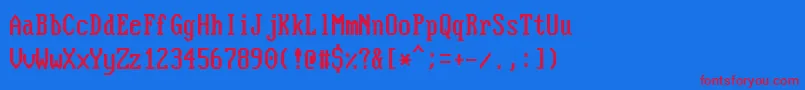 NouveauIbmStretch Font – Red Fonts on Blue Background