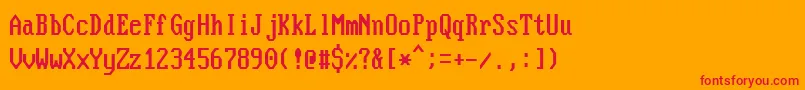 フォントNouveauIbmStretch – オレンジの背景に赤い文字