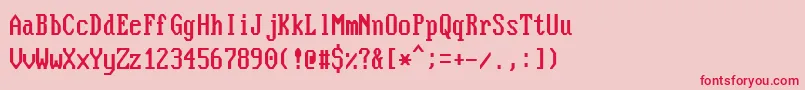 NouveauIbmStretch Font – Red Fonts on Pink Background