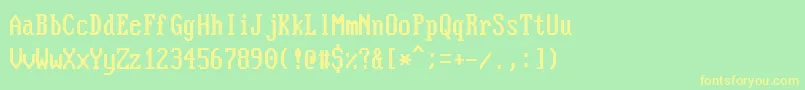NouveauIbmStretch Font – Yellow Fonts on Green Background