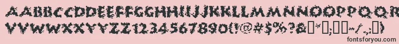 Huckb-fontti – mustat fontit vaaleanpunaisella taustalla