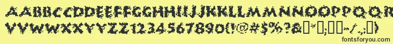 フォントHuckb – 黒い文字の黄色い背景