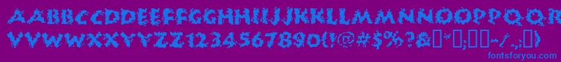 Huckb-Schriftart – Blaue Schriften auf violettem Hintergrund