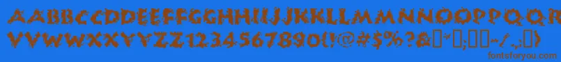 Huckb Font – Brown Fonts on Blue Background