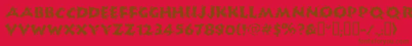Huckb-fontti – ruskeat fontit punaisella taustalla