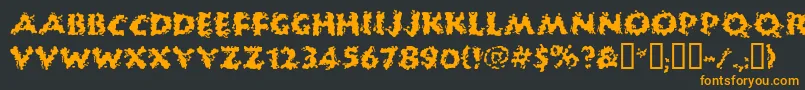 Huckb Font – Orange Fonts on Black Background