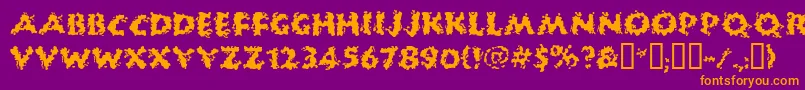 Huckb Font – Orange Fonts on Purple Background