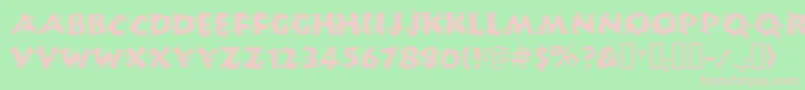 Huckb-Schriftart – Rosa Schriften auf grünem Hintergrund