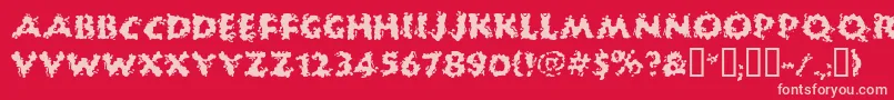 フォントHuckb – 赤い背景にピンクのフォント
