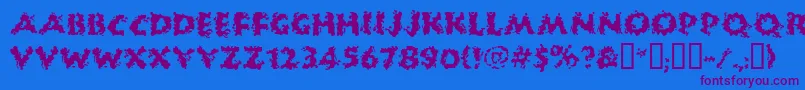 Huckb Font – Purple Fonts on Blue Background