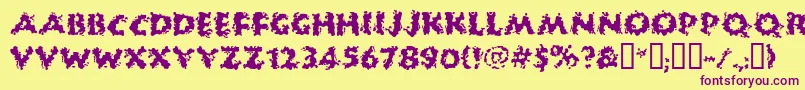 Huckb Font – Purple Fonts on Yellow Background