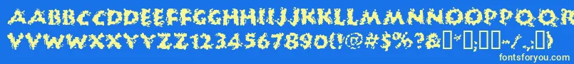 フォントHuckb – 黄色の文字、青い背景