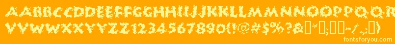 Huckb Font – Yellow Fonts on Orange Background