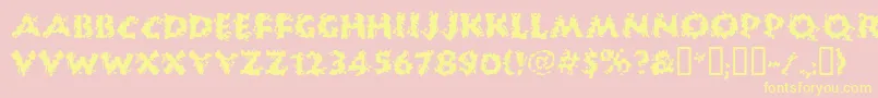 Huckb-Schriftart – Gelbe Schriften auf rosa Hintergrund