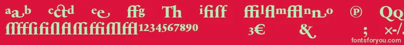 フォントSabonnextLtExtraBoldAlternate – 赤い背景に緑の文字