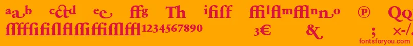 フォントSabonnextLtExtraBoldAlternate – オレンジの背景に赤い文字