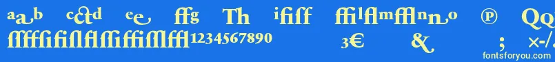 フォントSabonnextLtExtraBoldAlternate – 黄色の文字、青い背景