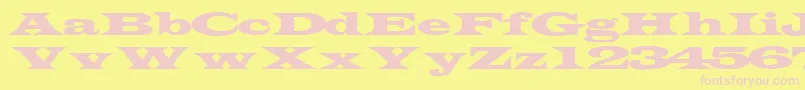 TransverseexpandedsskRegular Font – Pink Fonts on Yellow Background