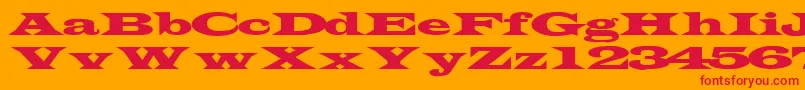 Więcej informacji o czcionce TransverseexpandedsskRegular Czcionka TransverseexpandedsskRegular – czerwone czcionki na pomarańczowym tle