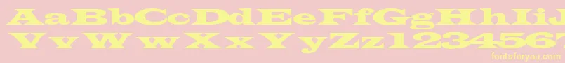TransverseexpandedsskRegular-Schriftart – Gelbe Schriften auf rosa Hintergrund