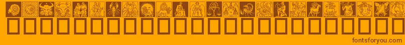 Zodiac03 Font – Brown Fonts on Orange Background