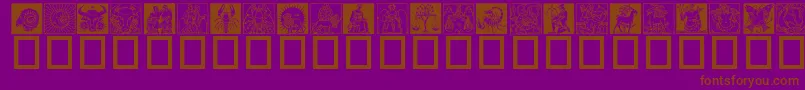 Zodiac03 Font – Brown Fonts on Purple Background