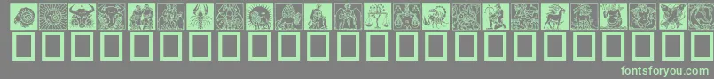 Zodiac03 Font – Green Fonts on Gray Background