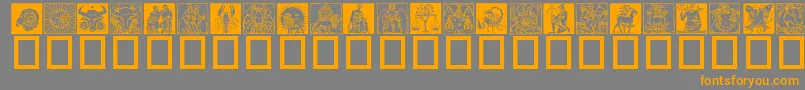 Zodiac03 Font – Orange Fonts on Gray Background