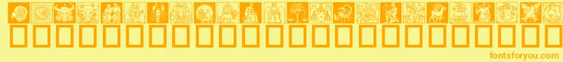 Zodiac03 Font – Orange Fonts on Yellow Background