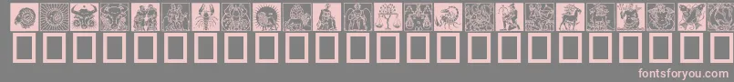 Zodiac03 Font – Pink Fonts on Gray Background