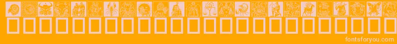 fuente Zodiac03 – Fuentes Rosadas Sobre Fondo Naranja