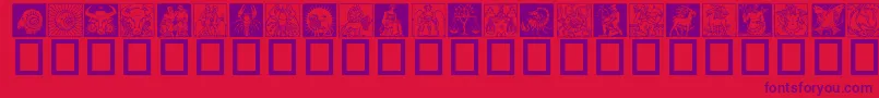 Czcionka Zodiac03 – fioletowe czcionki na czerwonym tle