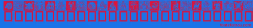 Zodiac03 Font – Red Fonts on Blue Background