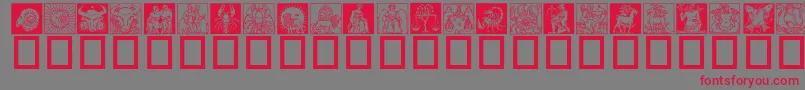 fuente Zodiac03 – Fuentes Rojas Sobre Fondo Gris