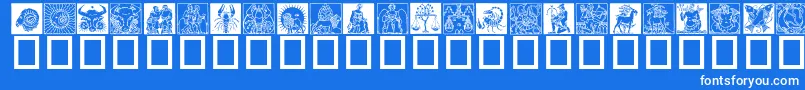 Zodiac03 Font – White Fonts on Blue Background